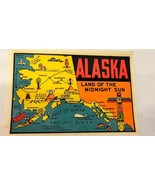 Vintage Souvenir Travel Automobile Decal Sticker - ALASKA - Land Of The ... - £8.09 GBP