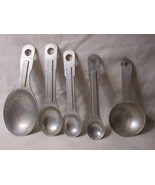 vintage aluminum Measuring Spoon set: (2) Tablespoon, 1/4 tsp, 1/2 tsp, ... - £7.86 GBP