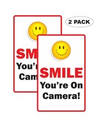 2 Home Business SMILE YOU&#39;RE ON CAMERA 6 Mil Indoor Outdoor Vinyl Decal ... - $149.58 MXN