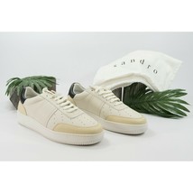 Sandro Unisex H17 Miran Cream Black Leather Sneaker Shoes Size 37 US 7 - $155.67