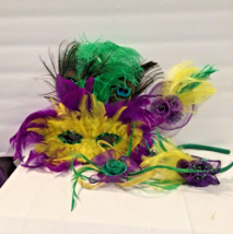 4 Pieces Mardi Gras Women&#39;s Fascinators with Feathers and Feature Mask - £12.05 GBP