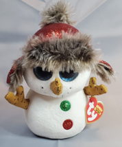 TY Beanie Boos Plush Buttons Snowman 6 in Ty Heart Tags DOB Dec 6 Christmas - £8.52 GBP