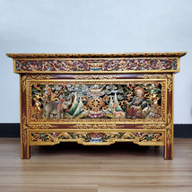 Tibetan Chokchi Complete Auspicious Sings Carved Wooden Foldable Tea Table - Nep - £553.65 GBP