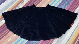 Vtg Custom Handmade Womens Black Plush Velvet Twirl Skirt Short 16” Line... - $24.26