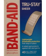 Band-Aid Tru-Stay Sheer Strips Adhesive Bandages 3/4x3 Inch 40/Box - £4.68 GBP
