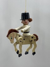 Vintage Toy Soldier Guard on Horse Folk Art Style Wooden Wood Hanging Ornament - £7.44 GBP