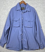Eddie Bauer Blue Long Sleeve Vented Outdoor Fishing Roll Tab Sleeve Shir... - $291.49 MXN