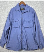 Eddie Bauer Blue Long Sleeve Vented Outdoor Fishing Roll Tab Sleeve Shir... - $291.49 MXN