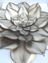 Metal Magnolia Flower Sculpture Wall Art Deco 3D X Large Farmhouse Cottage Core - £98.85 GBP