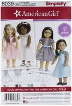 Simplicity Patterns American Girl Doll Clothes for 18 Inch Doll Size: Os (One Si - £14.27 GBP