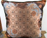 Gianni Versace Designer Brown Tan Medusa 27.5&quot; Square Decorative Pillow - $444.51
