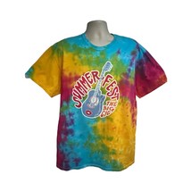 Mens Blue Tie Dye Hippie Graphic T-Shirt XL Summer Music Festival Cotton... - £15.81 GBP