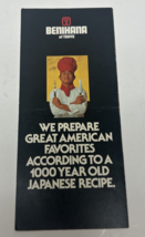 Benihana of Tokyo Large Brochure c1980's - $218.21 MXN Benihana of Tokyo Large Brochure c1980's - $218.21 MXN