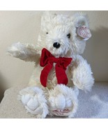 Make-a-Wish Hugs ‘n Wishes Teddy - Cream w/ Red Bow Stuffed Animal / Plu... - $10.52 CAD