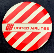 United Airlines Pin Button Vintage Striped Air Travel Aeronautics Airplane - £7.86 GBP