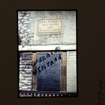John Wesley&#39;s First Chapel House Sign VTG 1977 Kodachrome 35mm Found Slide Photo - £11.95 GBP