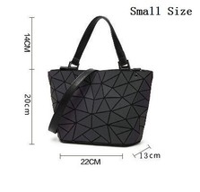 Luminous Bag Women&#39;s Geometry Lattic Totes  Quilted Shoulder Bags Hologram Laser - £40.23 GBP