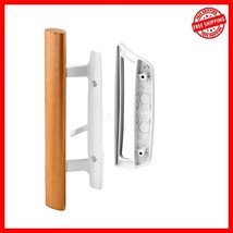Quick Replacement Sliding Patio Door Handle Set - Stylish White and Wood... - $34.64