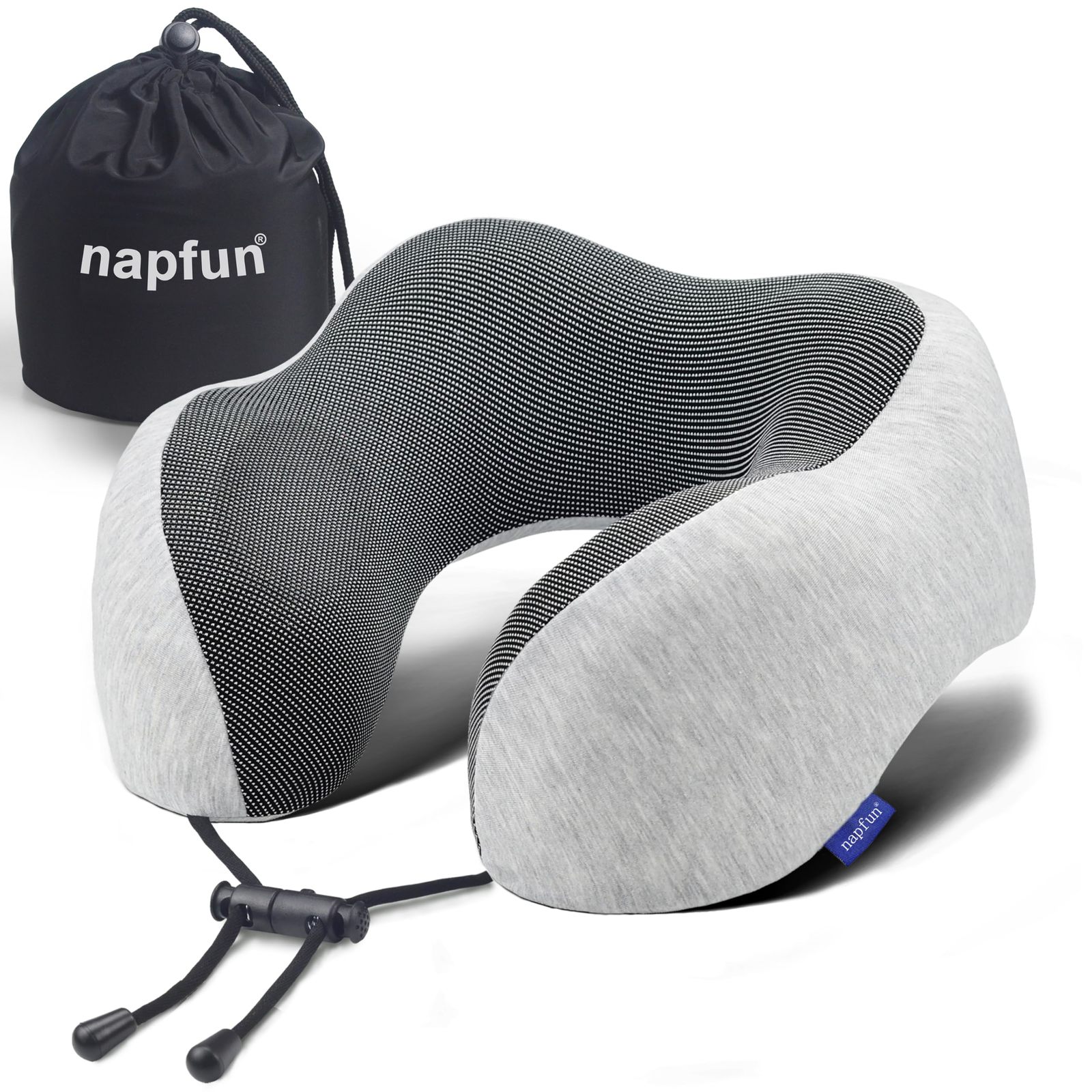 napfun Neck Pillow for Traveling, Upgraded Travel Neck Pillow for Airplane 100%