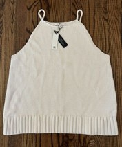 NEW Banana Republic Women’s Cotton Silk Sweater Tank Cream White Size Large NWT - £44.26 GBP