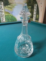 ATLANTIS CRYSTAL CUT DECANTER WITH STOPPER 12&quot; MIDCENTURY - $104.85