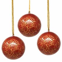 Global Crafts Recycled Paper Handpainted Paper Mache Ornaments, Gold Chi... - £25.69 GBP