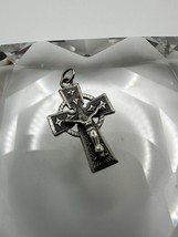 Vintage Sterling Silver Chapel Cross Crucifix Pendant 2.4cm - $25.25