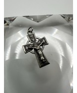 Vintage Sterling Silver Chapel Cross Crucifix Pendant 2.4cm - £20.70 GBP