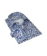 Men&#39;s EMILIO CERUTTI Sport Shirt 100% Cotton #EMC6 Multi Blue Floral - $60.50