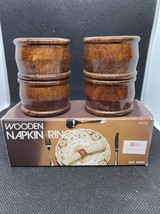 1984 Action Industries Wood Napkin Rings Set of 8 Vintage Wooden Napkin ... - £7.67 GBP