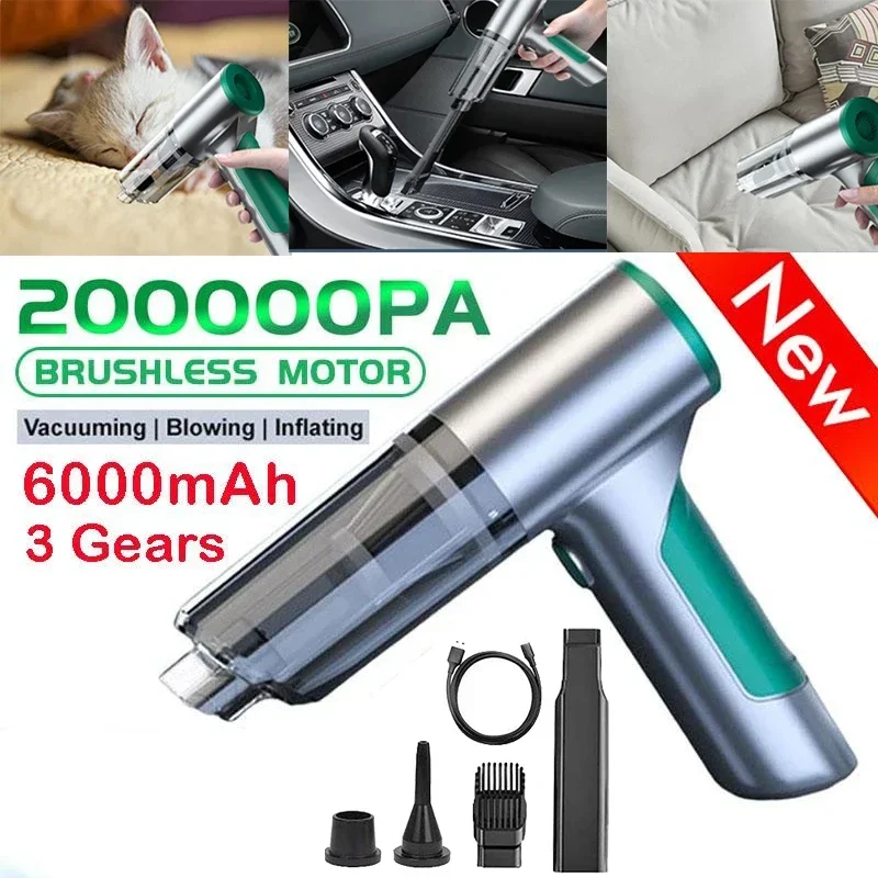 200000Pa Car Vacuum Cleaner 3 in 1 Wireless Portable Vacuum Cleaner Handheld - £51.41 GBP