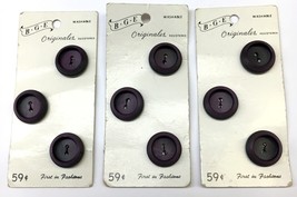 Lot 9 Bailey Green &amp; Elger B G E Originales Button 9505 Purple 3/4” Mid Century  - £7.85 GBP