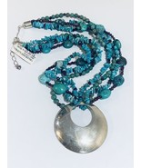 Jay King DTR Mine Finds 925 Sterling Silver Turquoise Garnet Necklace 11... - $220.05 CAD