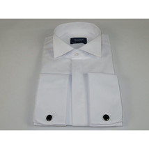 Men Tux Formal 100% Cotton Shirt MANSCHETT Turkey Slim Fit 305-01 White Wing tip image 5