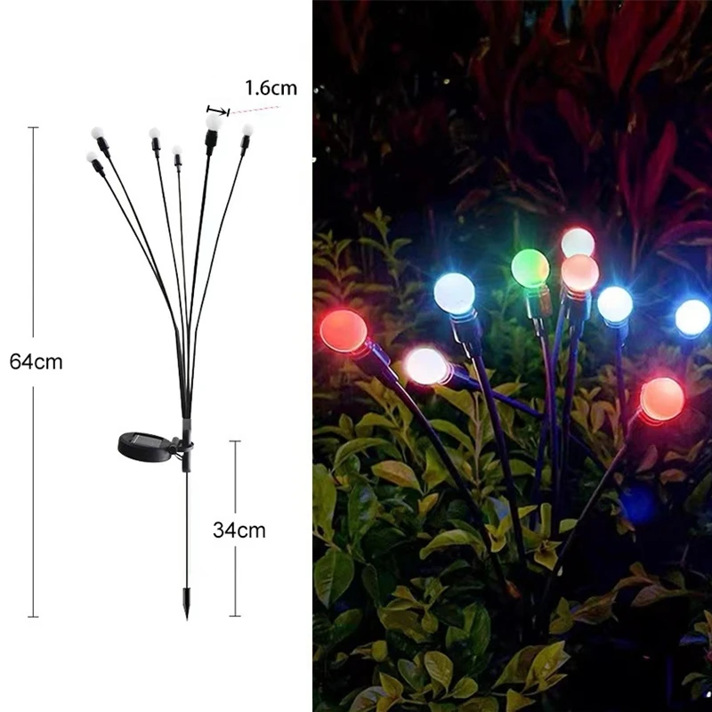 Solar Powered Firefly Light Outdoor Garden Decoration Lawn scape Lamp Solar Outd - £45.12 GBP