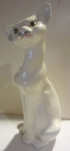 Vintage Ceramic White Siamese Cat Figurine - $13.25