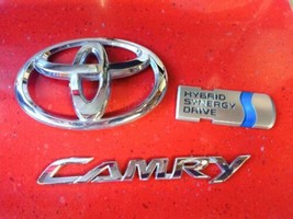 07 08 09 10 11 Toyota Camry Hybrid Rear Trunk Deck Lid Badge Chrome Emblem Set - £12.21 GBP