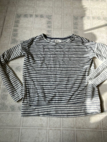 Primary image for Lou & Grey Sweatshirt Blue and cream Heather Soft Long Sleeve Size Small