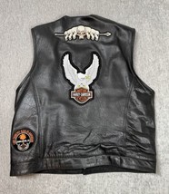 Vintage Milwaukee Leather Motorcycle Vest Mens 5XL Black Riding Patches ... - £57.43 GBP