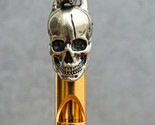 Solid Brass And Steel Ghost Skull Head Death Whistle With Key Chain Ring - $16.99