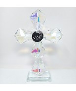 NWT Vidali Iridescent 8.5&quot; Tall Crystal Cross Paperweight Wedding Baptis... - $467.70 MXN