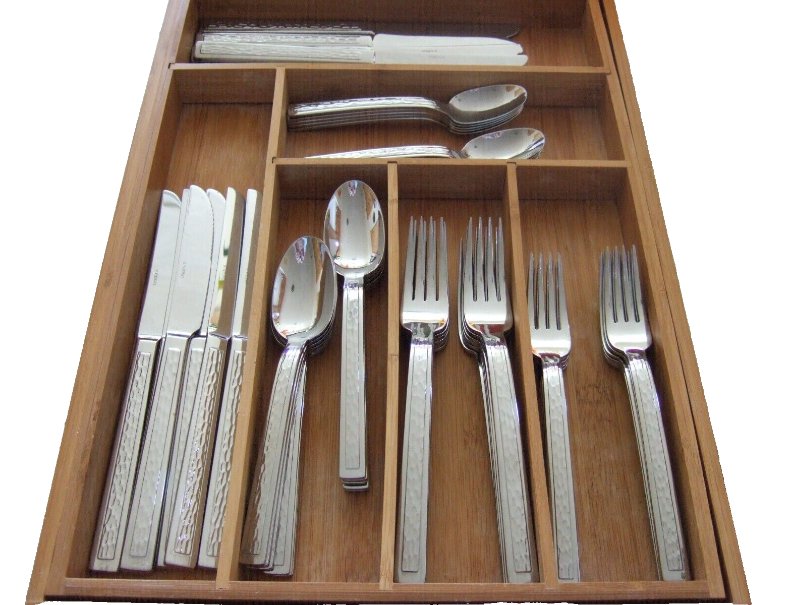 RARE 60 Pc SET COMPLETE SVC FOR 12 ONEIDA OHS504 STAINLESS TEXTURED FLATWARE - £127.99 GBP