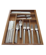 RARE 60 Pc SET COMPLETE SVC FOR 12 ONEIDA OHS504 STAINLESS TEXTURED FLAT... - £127.99 GBP