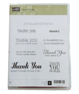 Stampin Up Stamp Set of 9 Lots of Thanks Gently Used Cling Rubber 129690 - £5.42 GBP