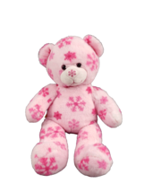 Build A Bear Snowflake Nose Plush Teddy Bear Winter Flurry Pink Stuffed Animal - £18.94 GBP