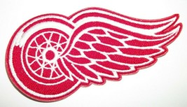 Detroit Red Wings Embroidered Patch~3 7/8&quot; x 2&quot;~Iron or Sew On~NHL~Ships FREE - £3.60 GBP