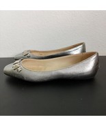 Jimmy Choo Silver Leather Ballet Flats Beaded Shoes Slip On EURO 36 1/2 ... - $1,525.86 MXN