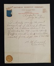 1925 Antique Ontario Biscuit Co Letterhead Rochester Ny Fess Basket Maker - £38.05 GBP