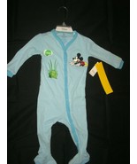 Disney Mickey Mouse Footed Snap Front Soft Pajamas Boys Size 6-9 MO New W/T - £11.76 GBP
