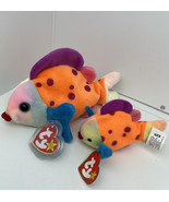 Ty Beanie Baby &quot;Lips&quot; the 1999 Fish With Errors &amp; Tremor Beanie Babies L... - £7.46 GBP